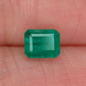 Smeraldo naturale verde da 0,79 ct, taglio smeraldo, I1