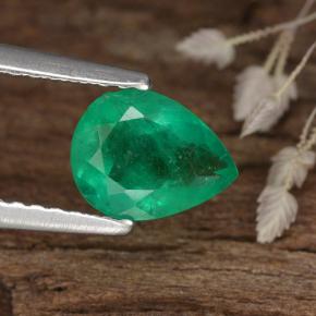 Smeraldo naturale verde da 0,82 ct, taglio a pera, SI-I1