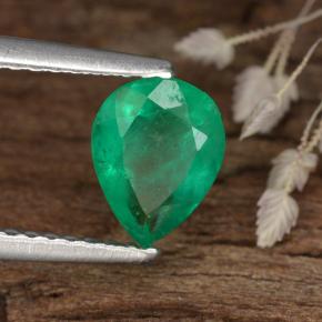 Smeraldo naturale verde da 0,82 ct, taglio a pera, SI-I1