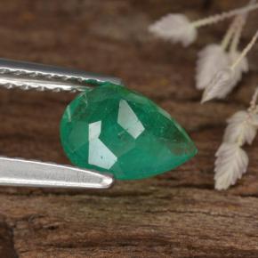 Smeraldo naturale verde da 0,82 ct, taglio a pera, SI-I1