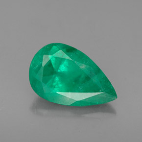 Smeraldo Verde naturale da 1.40 ct, Forma a pera, I1