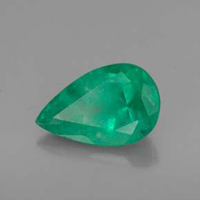 Smeraldo Verde naturale da 1.40 ct, Forma a pera, I1