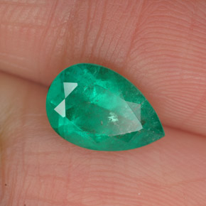 Smeraldo naturale verde da 1,40 ct, taglio a pera, I1