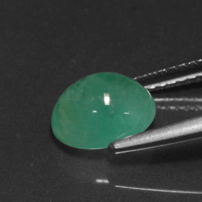 Smeraldo naturale verde da 2,02 ct, taglio ovale, traslucido