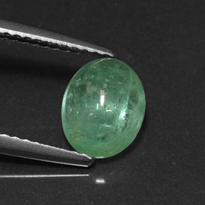 Smeraldo naturale verde da 1,73 ct, taglio ovale, traslucido