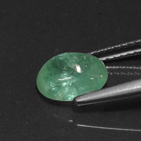 Smeraldo naturale verde da 1,73 ct, taglio ovale, traslucido