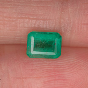 Smeraldo naturale verde da 0,73 ct, taglio smeraldo, SI-I1