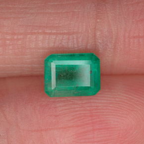 Smeraldo naturale verde da 0,73 ct, taglio smeraldo, SI-I1