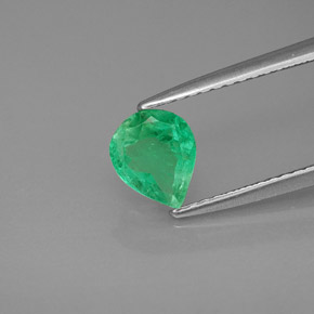 Smeraldo naturale verde da 0,67 ct, taglio a pera, SI-I1