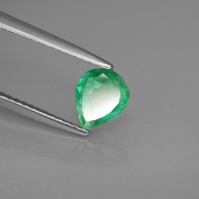 Smeraldo naturale verde da 0,67 ct, taglio a pera, SI-I1