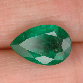 Smeraldo naturale verde da 1,86 ct, taglio a pera, SI-I1