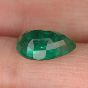 Smeraldo naturale verde da 1,86 ct, taglio a pera, SI-I1