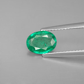 Smeraldo naturale verde da 0,95 ct, taglio ovale, SI-I1
