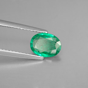 Smeraldo naturale verde da 0,95 ct, taglio ovale, SI-I1