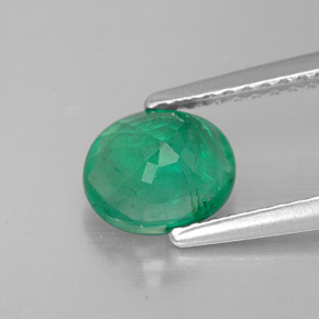 Smeraldo naturale verde da 1,01 ct, taglio ovale, SI-I1