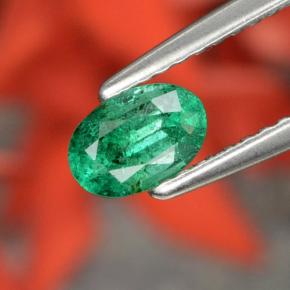 Smeraldo naturale verde da 0,48 ct, taglio ovale, SI-I1