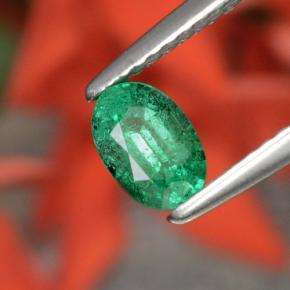 Smeraldo naturale verde da 0,48 ct, taglio ovale, SI-I1