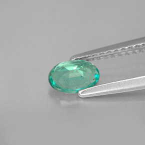 Smeraldo naturale verde da 0,43 ct, taglio ovale, SI-I1