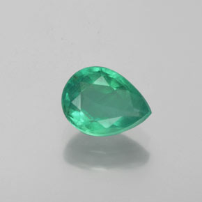 Smeraldo naturale verde da 0,79 ct, taglio a pera, VS-SI