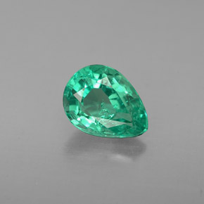 Smeraldo naturale verde da 0,91 ct, taglio a pera, VS-SI