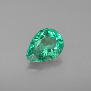 Smeraldo naturale verde da 0,91 ct, taglio a pera, VS-SI
