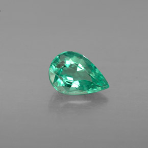 Smeraldo naturale verde da 0,40 ct, taglio a pera, VS-SI