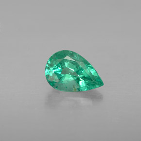 Smeraldo Verde naturale da 0.58 ct, Forma a pera, VS-SI