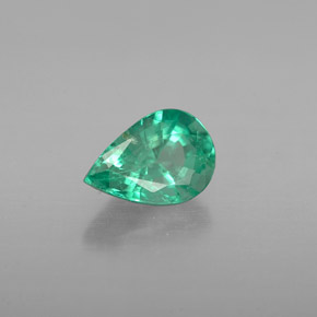Smeraldo Verde naturale da 0.58 ct, Forma a pera, VS-SI