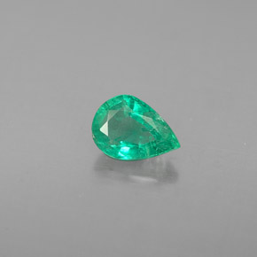 Smeraldo naturale verde da 0,41 ct, taglio a pera, VS-SI