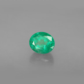 Smeraldo Verde naturale da 0.87 ct, Taglio ovale, SI