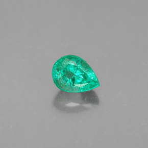 Smeraldo naturale verde da 0,40 ct, taglio a pera, VS-SI