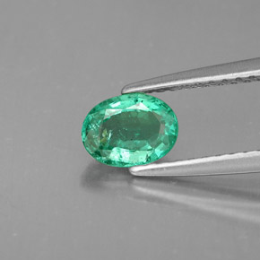 Smeraldo naturale verde da 0,55 ct, taglio ovale, VS-SI