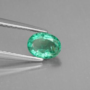 Smeraldo naturale verde da 0,55 ct, taglio ovale, VS-SI