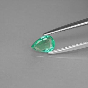 Smeraldo naturale verde da 0,31 ct, taglio a pera, VS-SI