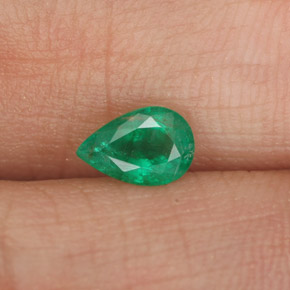 Smeraldo naturale verde da 0,41 ct, taglio a pera, SI