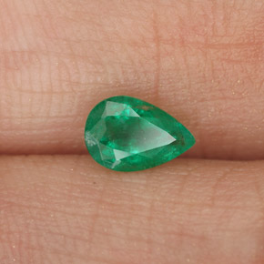Smeraldo naturale verde da 0,41 ct, taglio a pera, SI