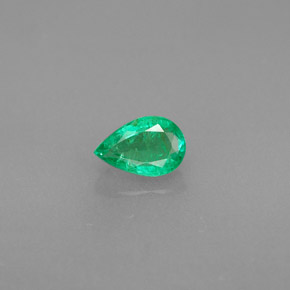 Smeraldo naturale verde da 0,39 ct, taglio a pera, VS-SI