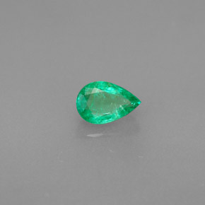 Smeraldo naturale verde da 0,39 ct, taglio a pera, VS-SI