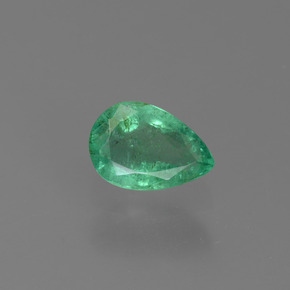 Smeraldo naturale verde da 0,43 ct, taglio a pera, VS-SI