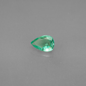 Smeraldo naturale verde da 0,35 ct, taglio a pera, VS-SI