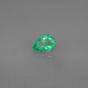Smeraldo naturale verde da 0,35 ct, taglio a pera, VS-SI