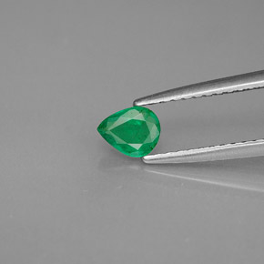 Smeraldo Verde naturale da 0.26 ct, Forma a pera, VS-SI