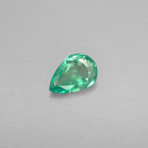 Smeraldo naturale verde da 0,28 ct, taglio a pera, VS-SI