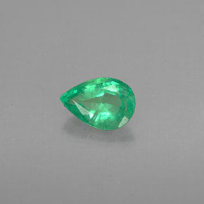 Smeraldo naturale verde da 0,33 ct, taglio a pera, VS-SI