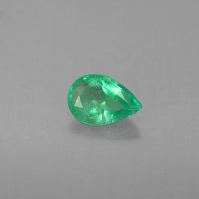 Smeraldo naturale verde da 0,33 ct, taglio a pera, VS-SI