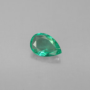 Smeraldo naturale verde da 0,32 ct, taglio a pera, VS-SI