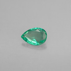 Smeraldo naturale verde da 0,32 ct, taglio a pera, VS-SI