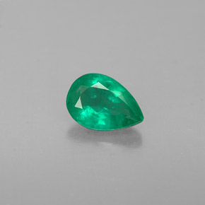 Smeraldo Verde naturale da 0.37 ct, Forma a pera, VS-SI