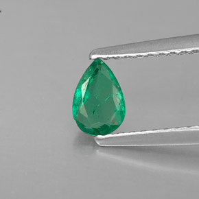 Smeraldo naturale verde da 0,33 ct, taglio a pera, VS-SI