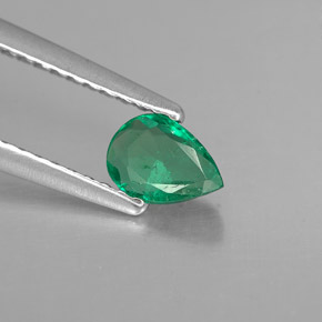 Smeraldo naturale verde da 0,33 ct, taglio a pera, VS-SI